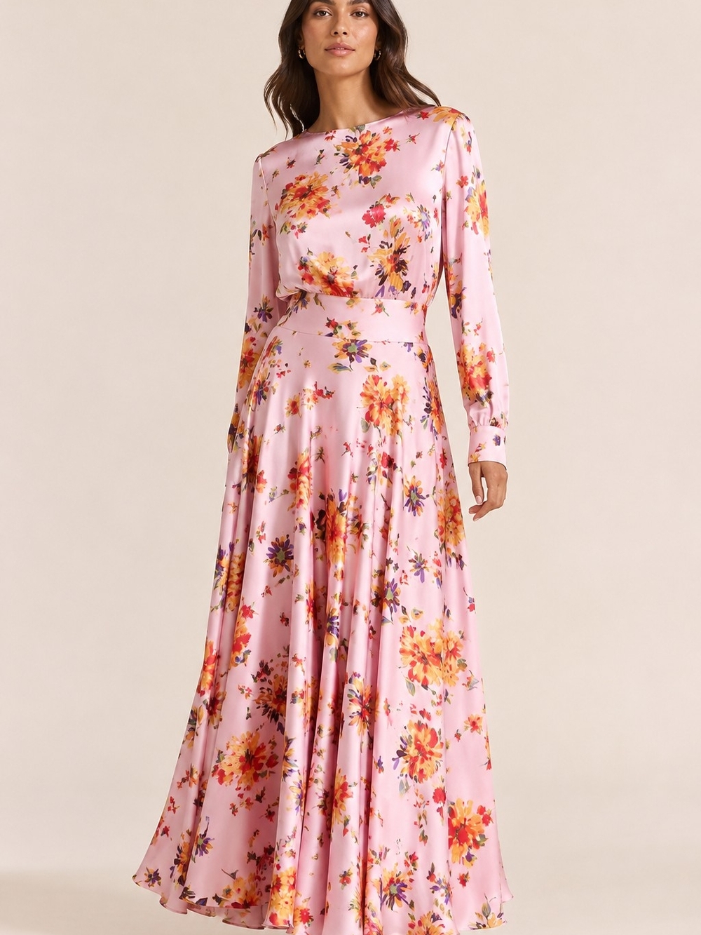 Galvan London Majorelle Floral Satin Gown | Size 44 | MSRP $2,300 Pink Floral